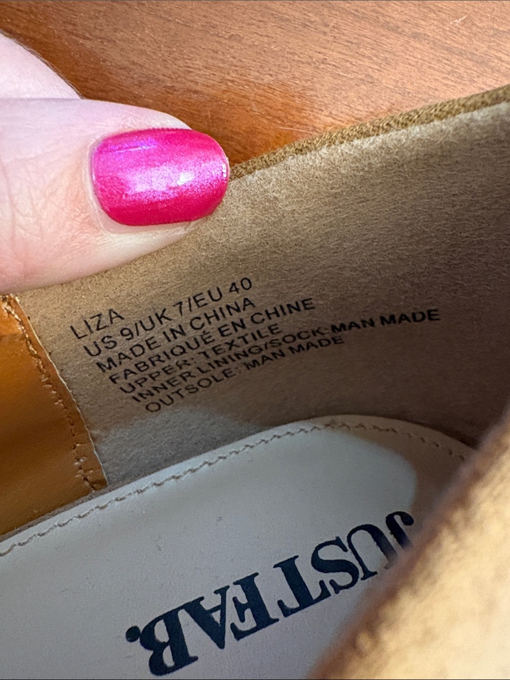 JustFab Camel Suede Round-Toe Pumps 9 - Picture 6 of 7